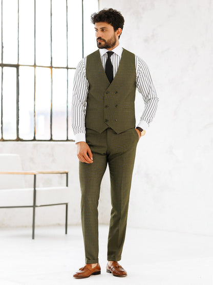 Khaki Slim-Fit Suit 3-Piece VIOSSI