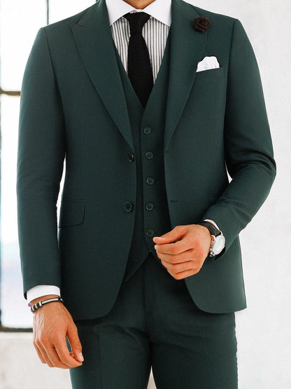 Green Slim-Fit Suit 3-Piece VIOSSI