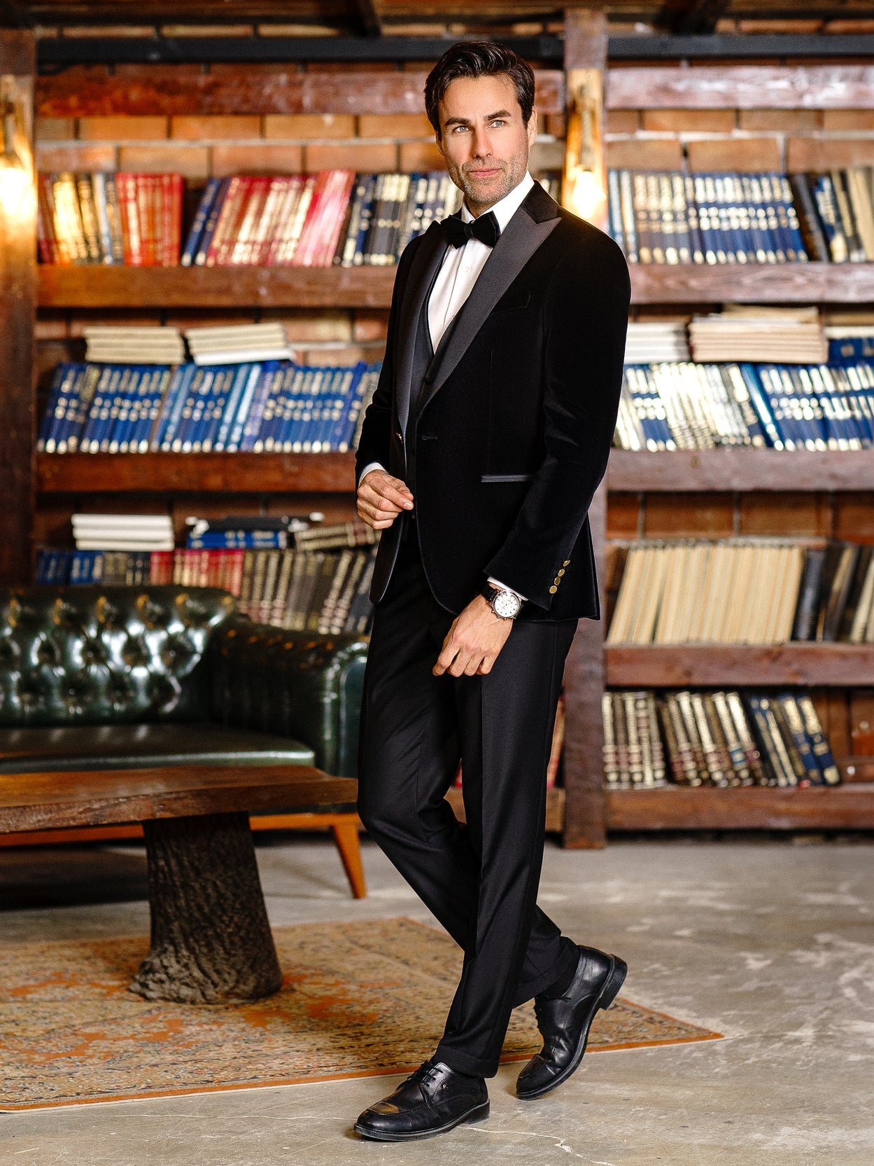 Black Velvet Slim-Fit Tuxedo 3-Piece - BRABION