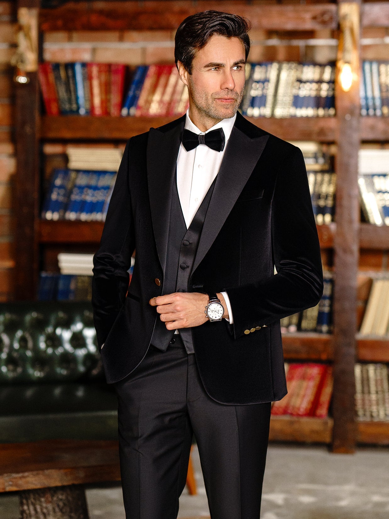Black Velvet Slim-Fit Tuxedo 3-Piece - BRABION