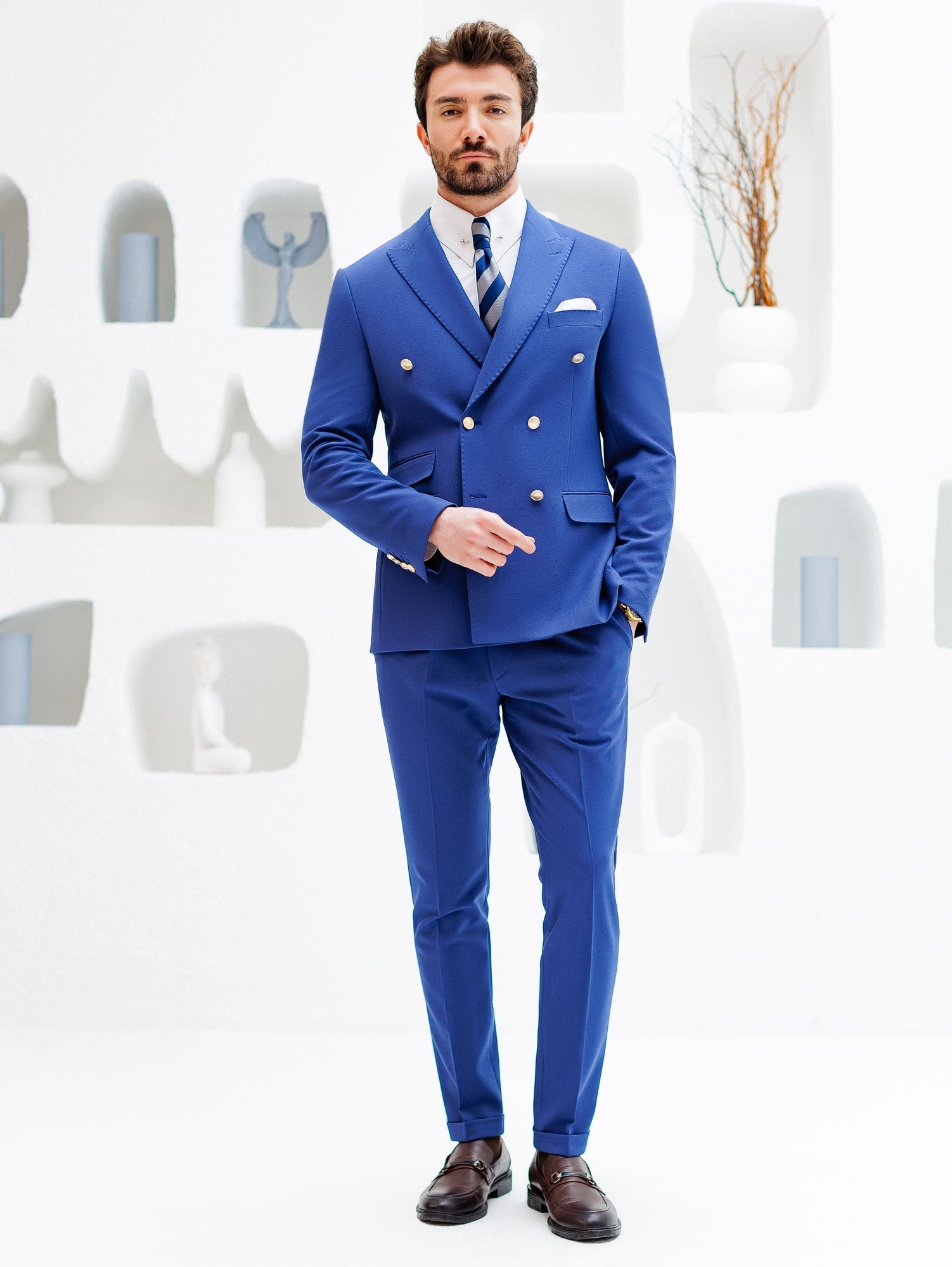 Navy Double Breasted Suit 2-Piece VIOSSI