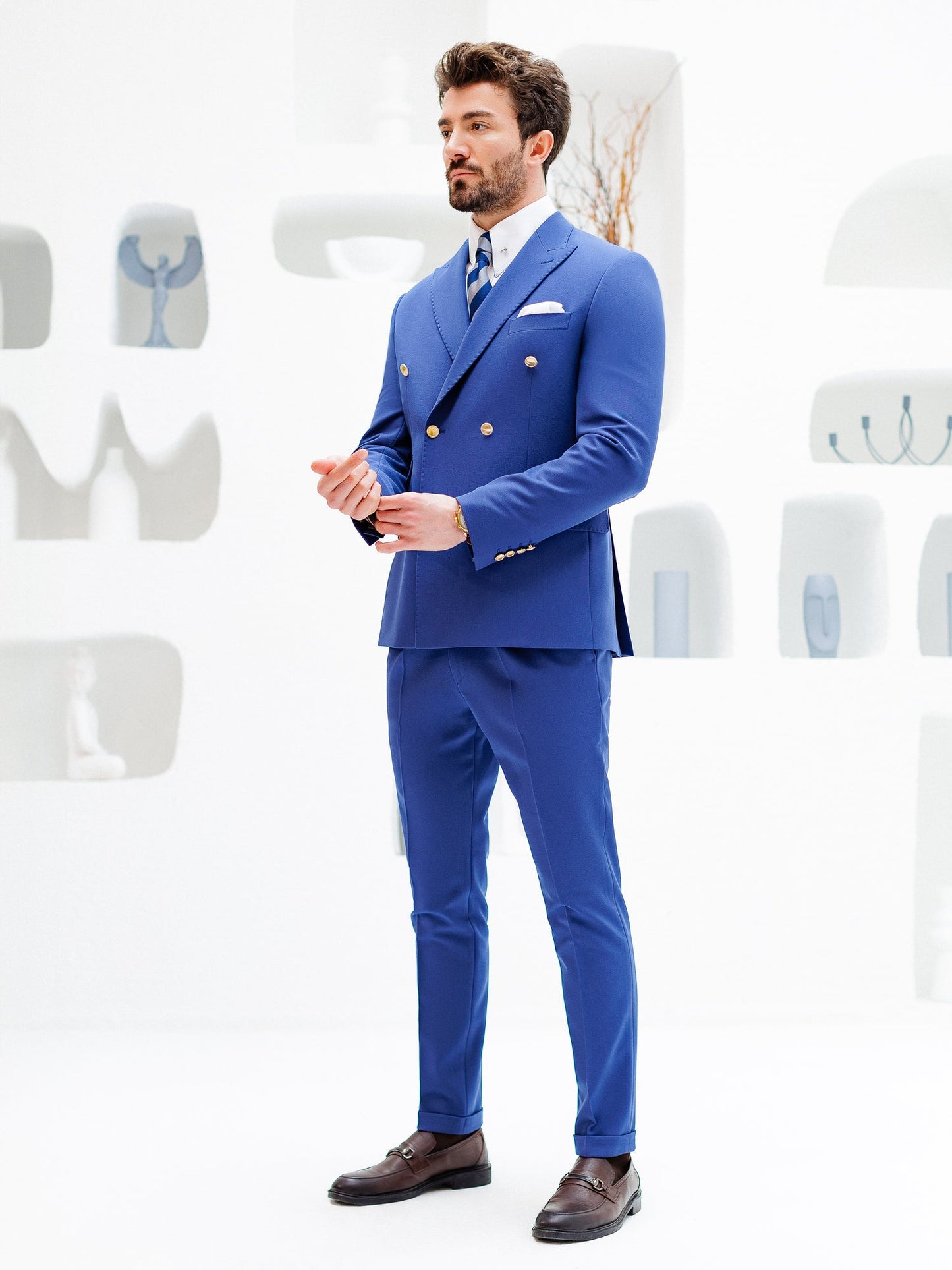 Navy Double Breasted Suit 2-Piece VIOSSI