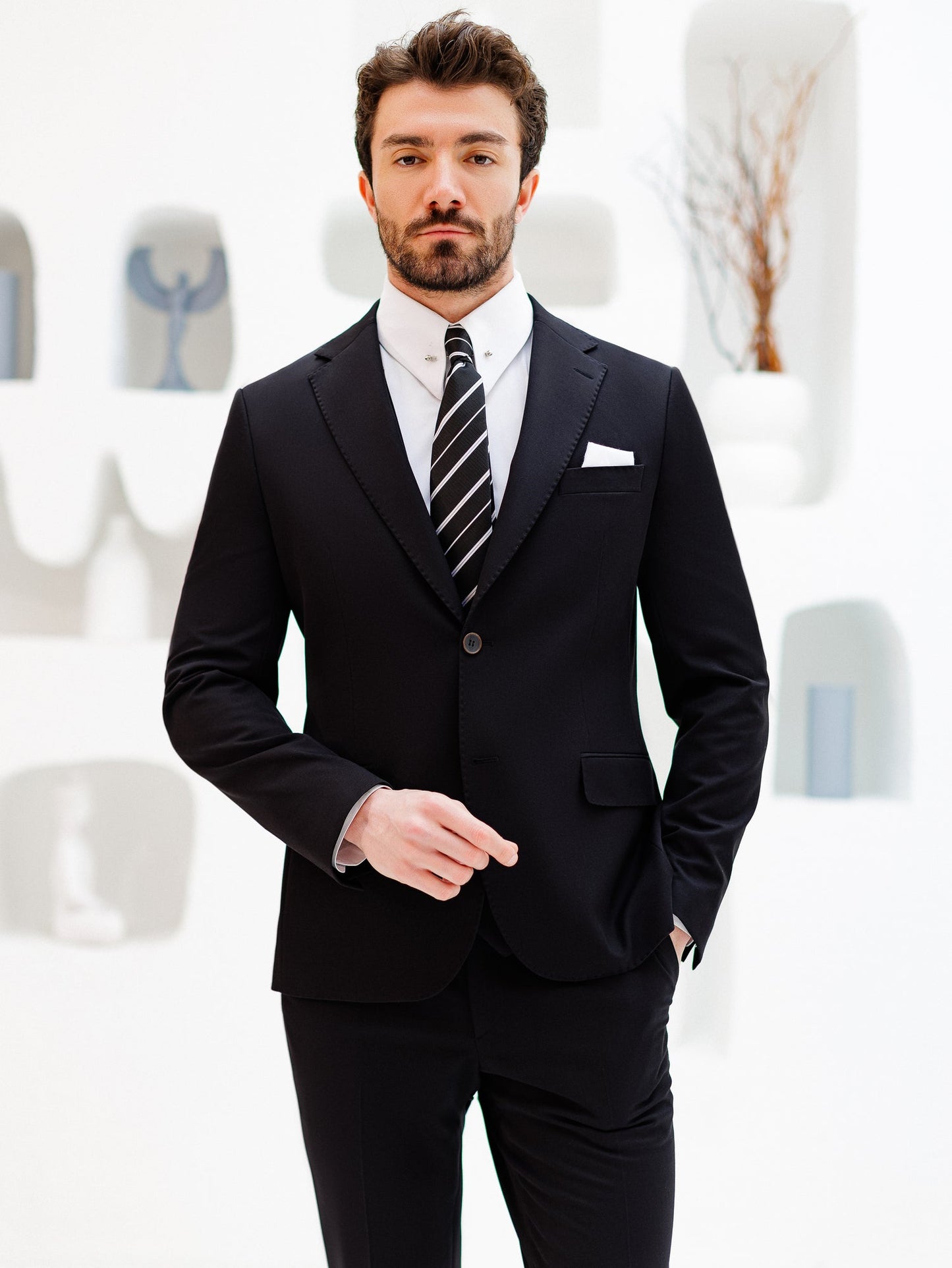 Black Slim-Fit Suit 3-Piece VIOSSI