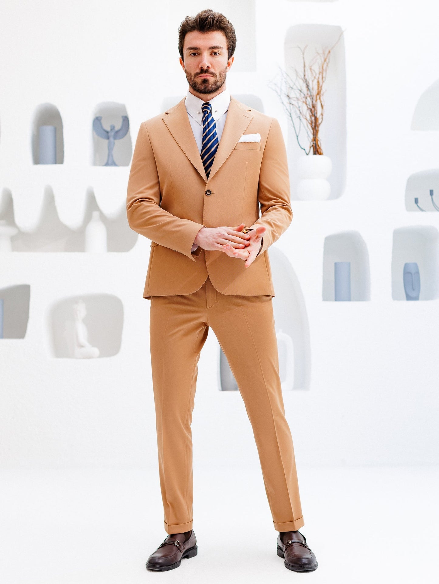 Camel Slim-Fit Suit 3-Piece VIOSSI
