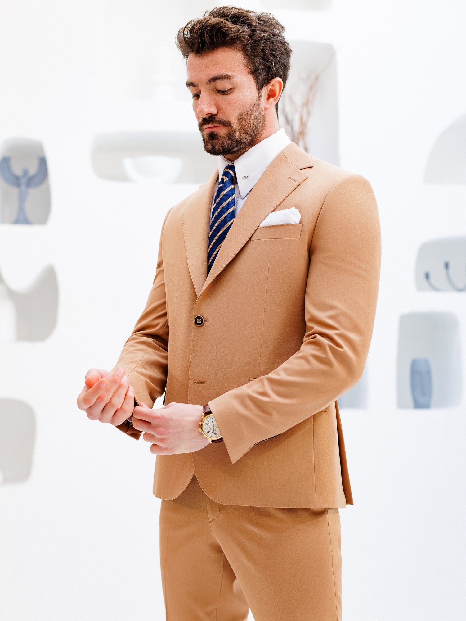 Camel Slim-Fit Suit 3-Piece VIOSSI