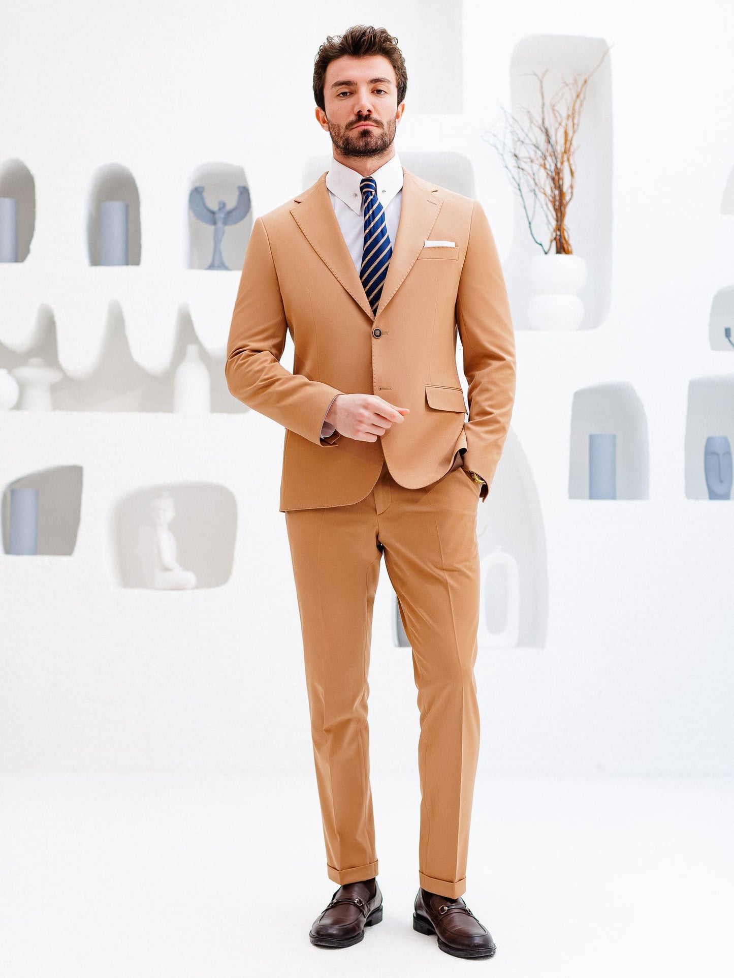 Camel Slim-Fit Suit 3-Piece VIOSSI