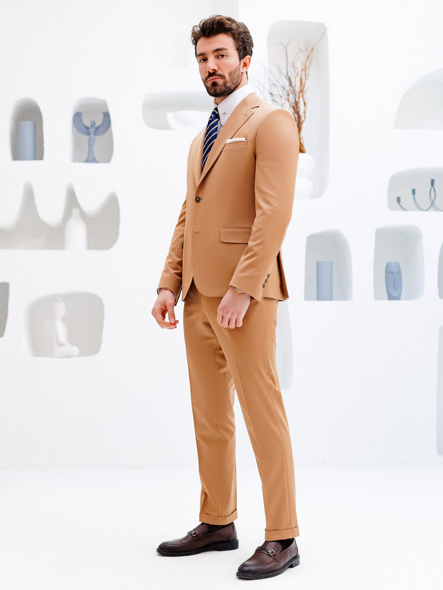 Camel Slim-Fit Suit 3-Piece VIOSSI
