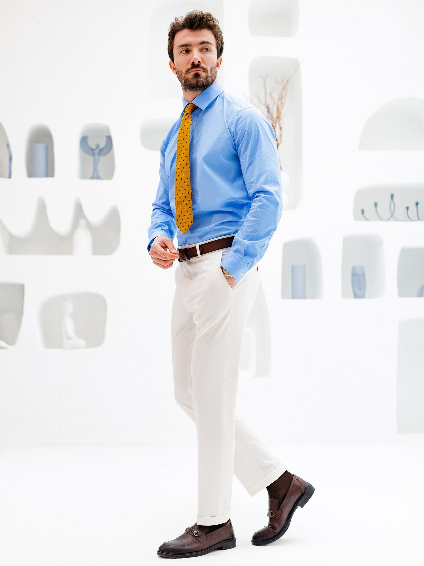 White Slim-Fit Suit 3-Piece VIOSSI