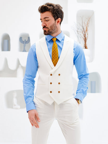 White Slim-Fit Suit 3-Piece VIOSSI