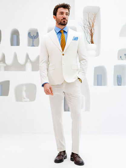 White Slim-Fit Suit 3-Piece VIOSSI