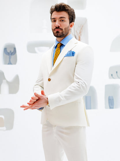 White Slim-Fit Suit 3-Piece VIOSSI