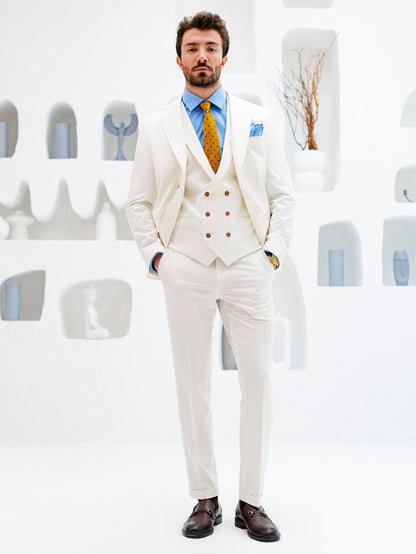 White Slim-Fit Suit 3-Piece VIOSSI