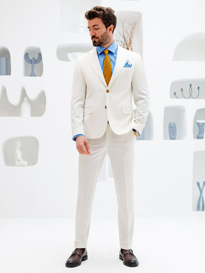 White Slim-Fit Suit 3-Piece VIOSSI
