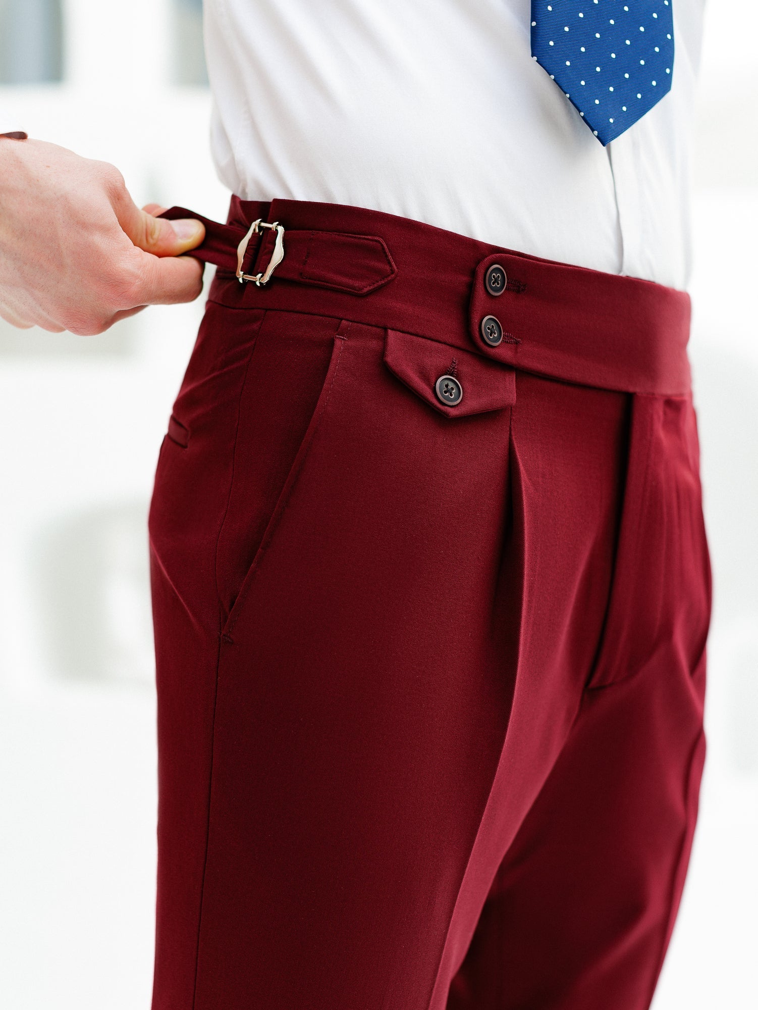 Bordeaux High Waist Slim-Fit Pants VIOSSI