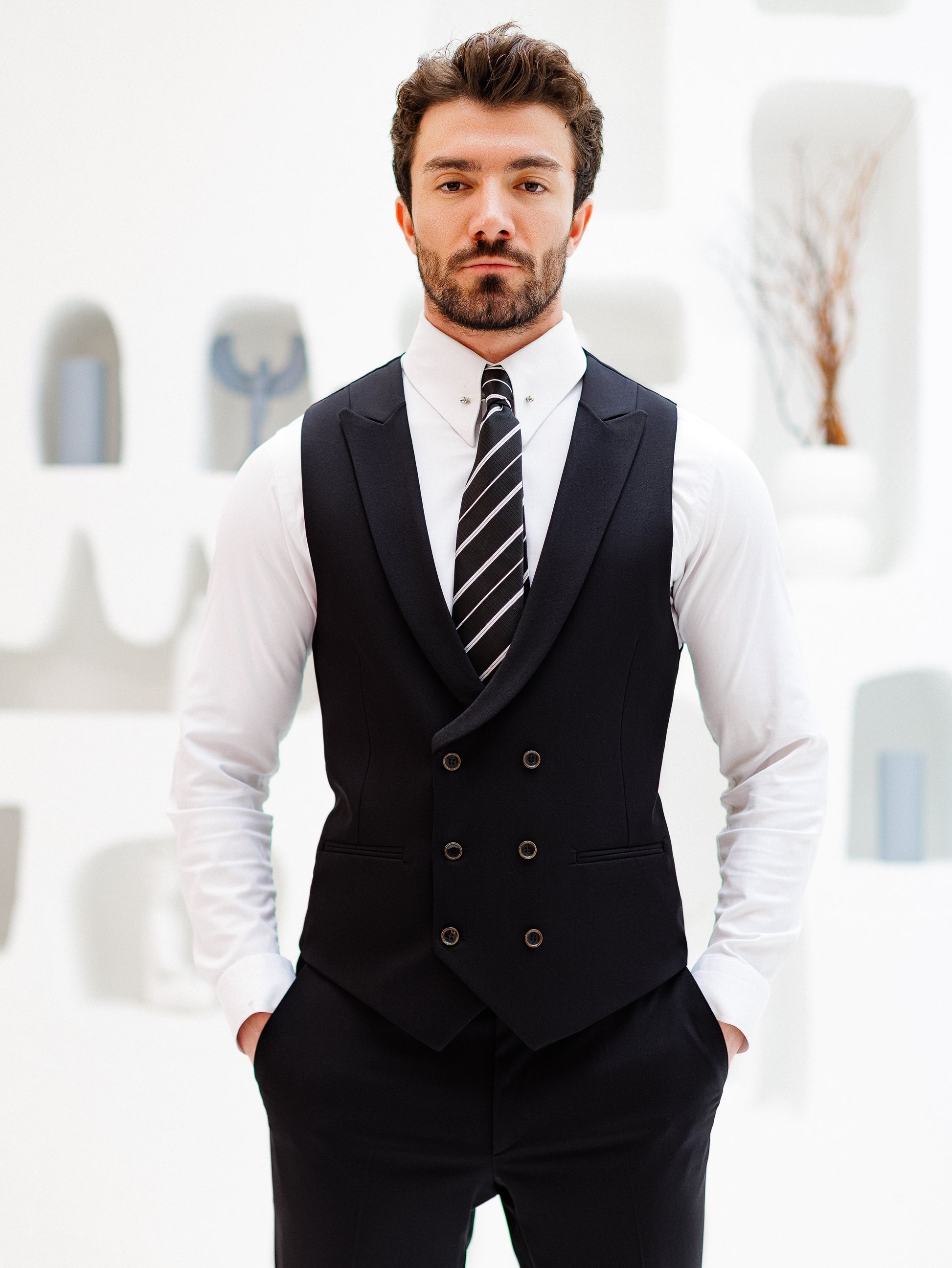 Black Slim-Fit Suit 3-Piece VIOSSI