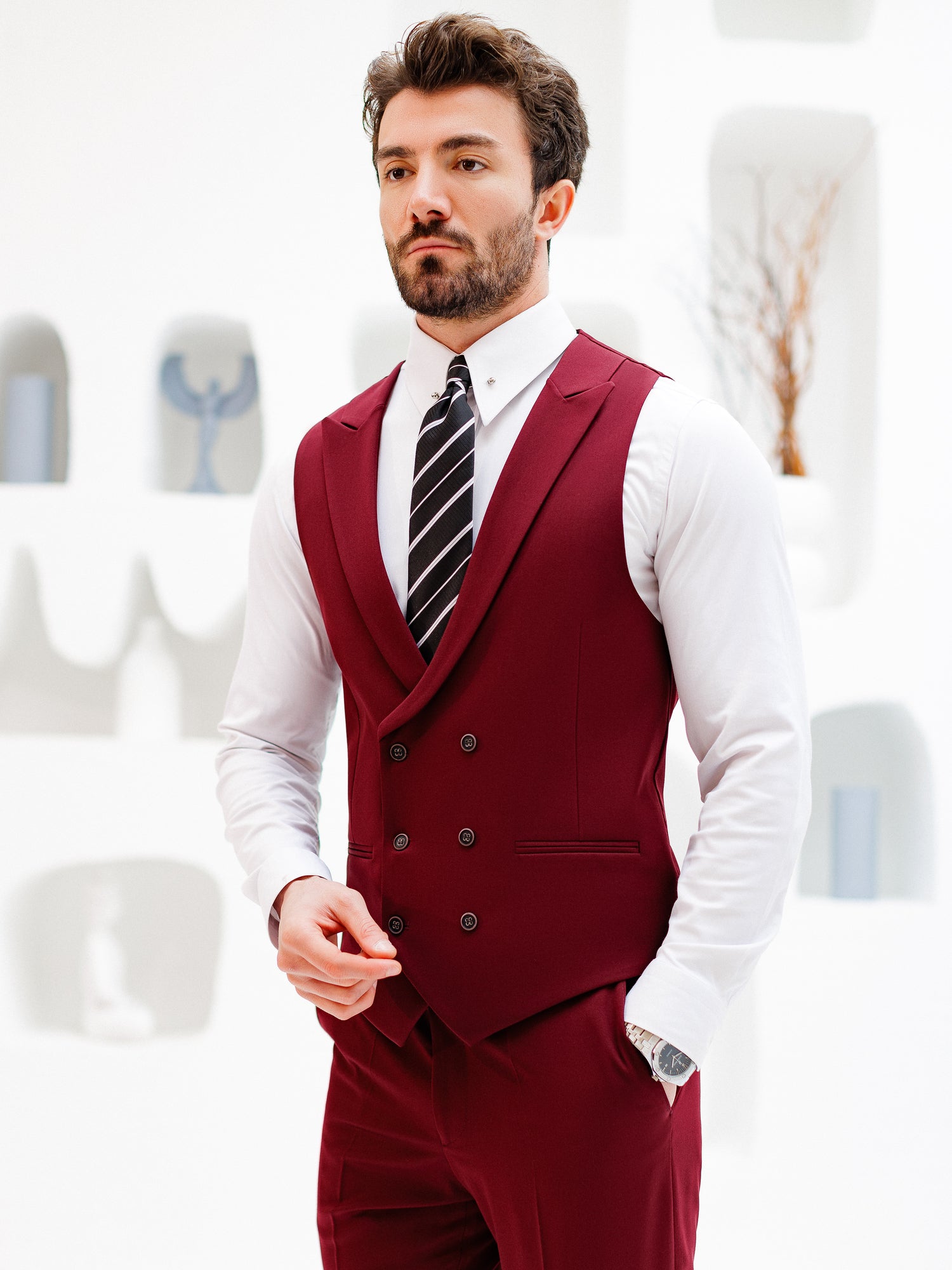 Bordeaux Slim-Fit Suit 3-Piece VIOSSI