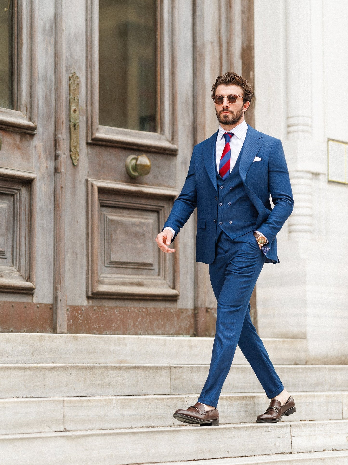Blue Slim-Fit Suit 3-Piece VIOSSI
