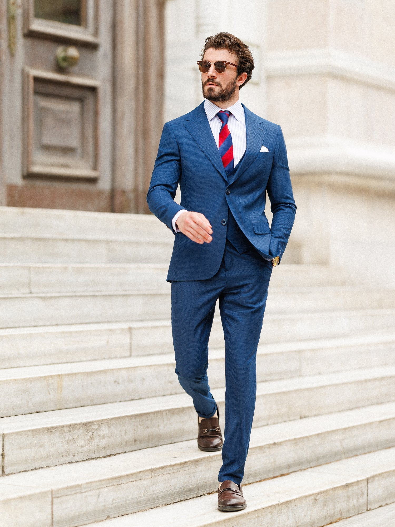 Blue Slim-Fit Suit 3-Piece VIOSSI