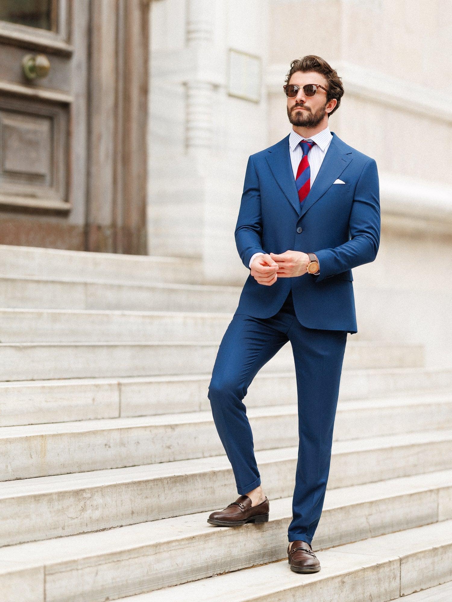 Blue Slim-Fit Suit 3-Piece VIOSSI