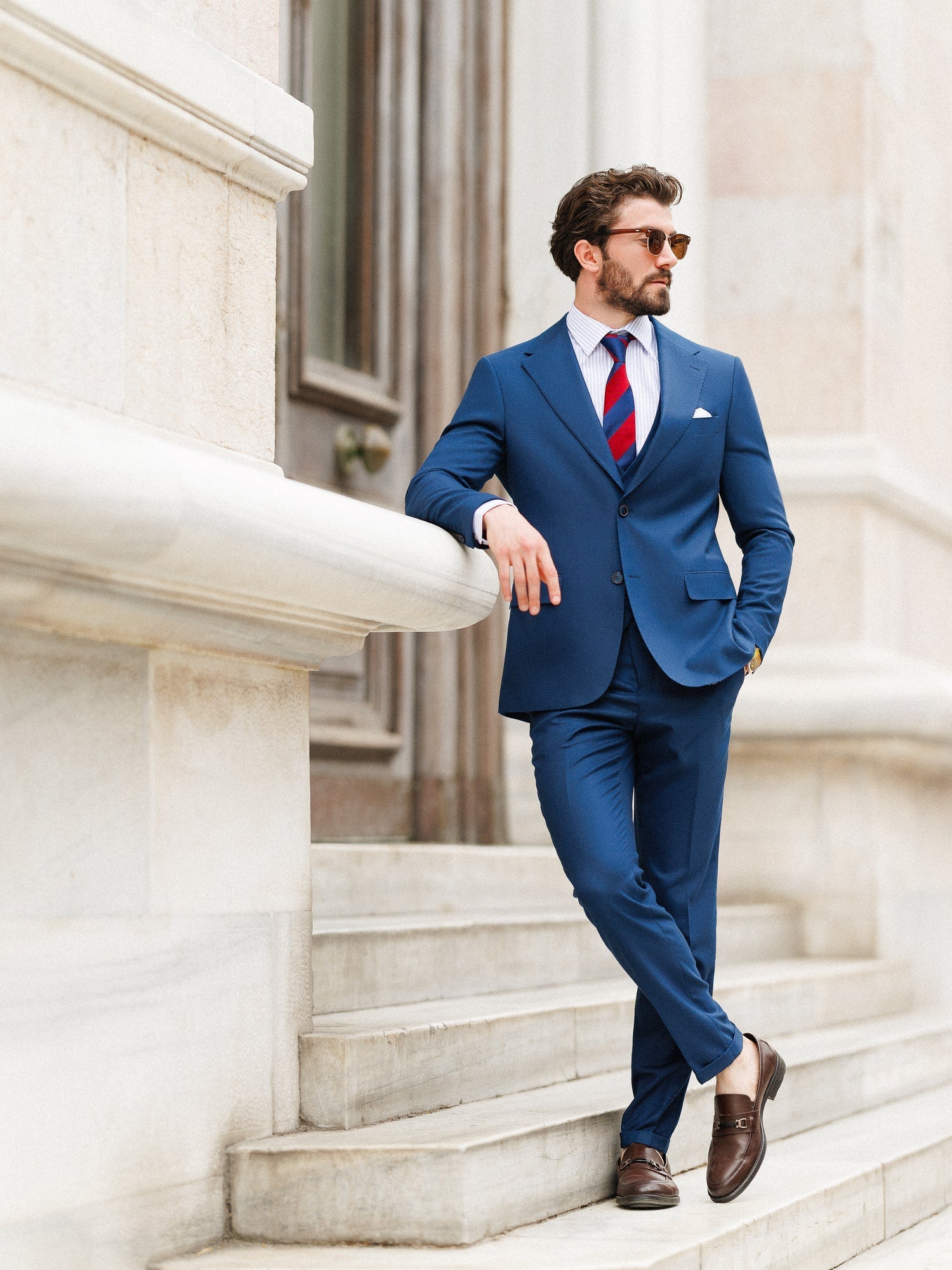 Blue Slim-Fit Suit 3-Piece VIOSSI