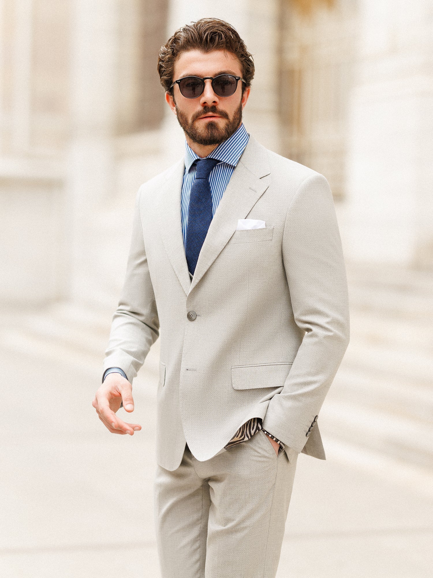 Grey Slim-Fit Suit 3-Piece VIOSSI