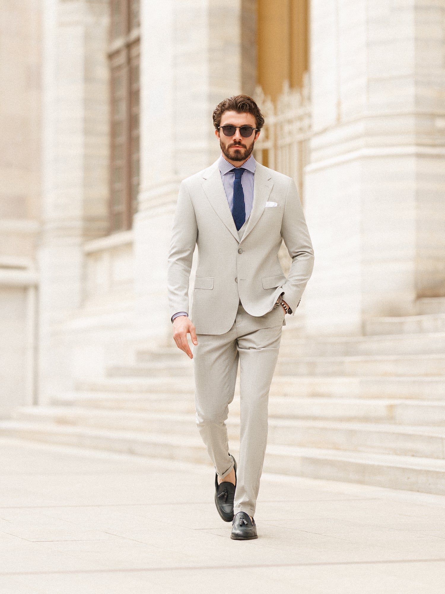 Grey Slim-Fit Suit 3-Piece VIOSSI
