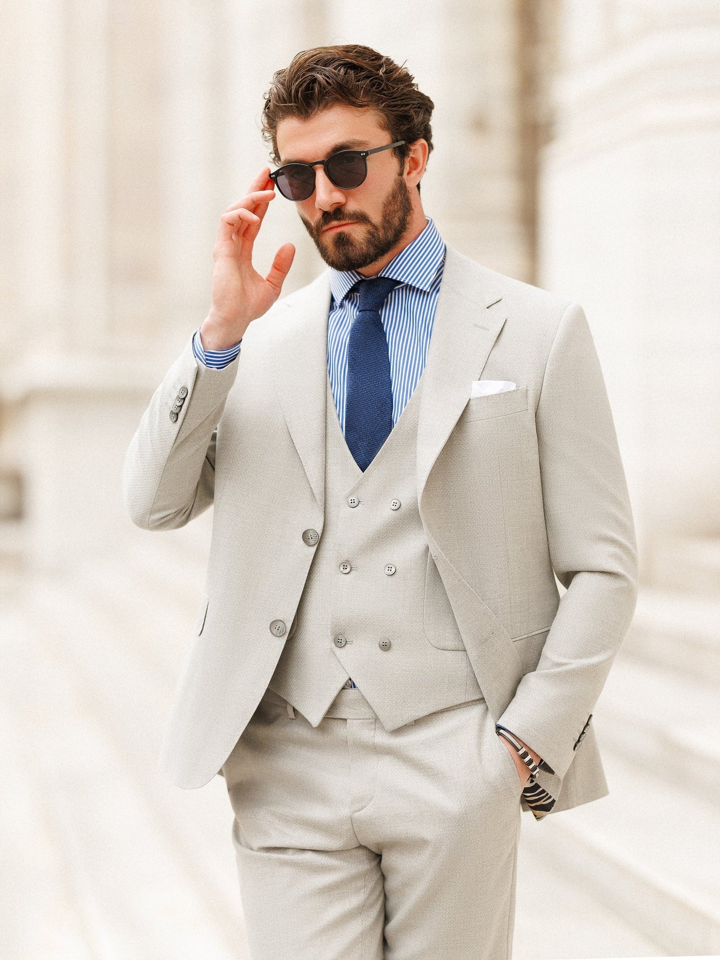 Grey Slim-Fit Suit 3-Piece VIOSSI