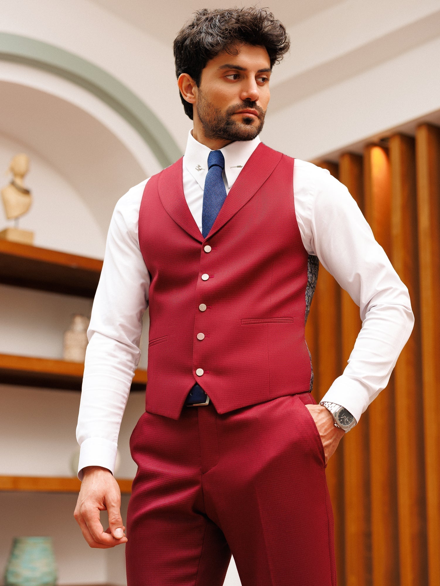 Bordeaux Slim-Fit Suit 3-Piece VIOSSI