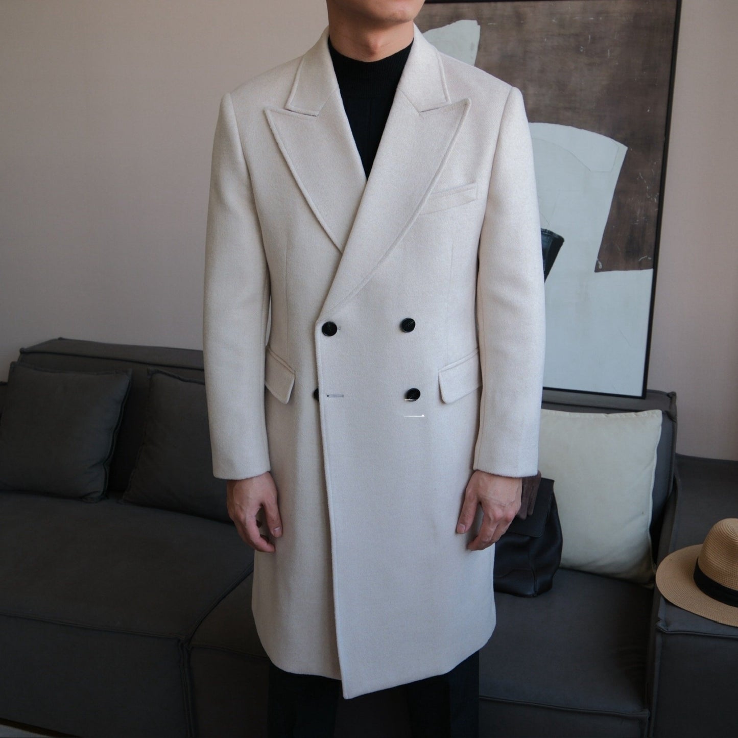 Chesterfield Wool Double-Breasted Overcoat