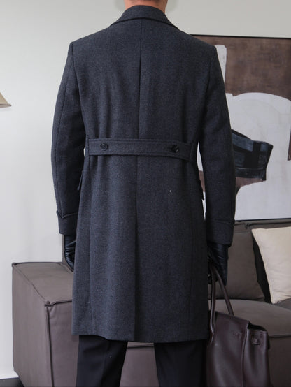 Wool Double-Breasted President Overcoat