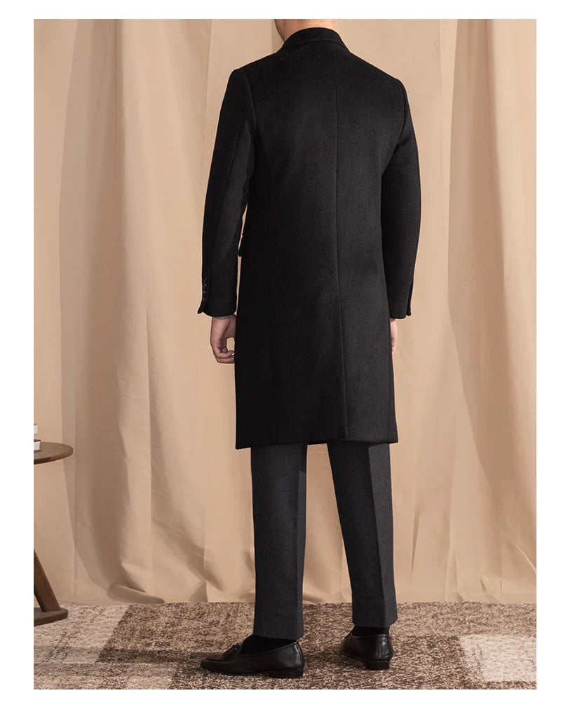 Men’s Black Wool Overcoat
