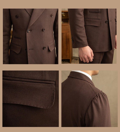 Men’s Dark Brown Garbadine Suit
