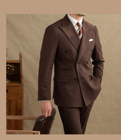 Men’s Dark Brown Garbadine Suit