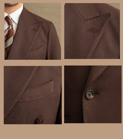 Men’s Dark Brown Garbadine Suit