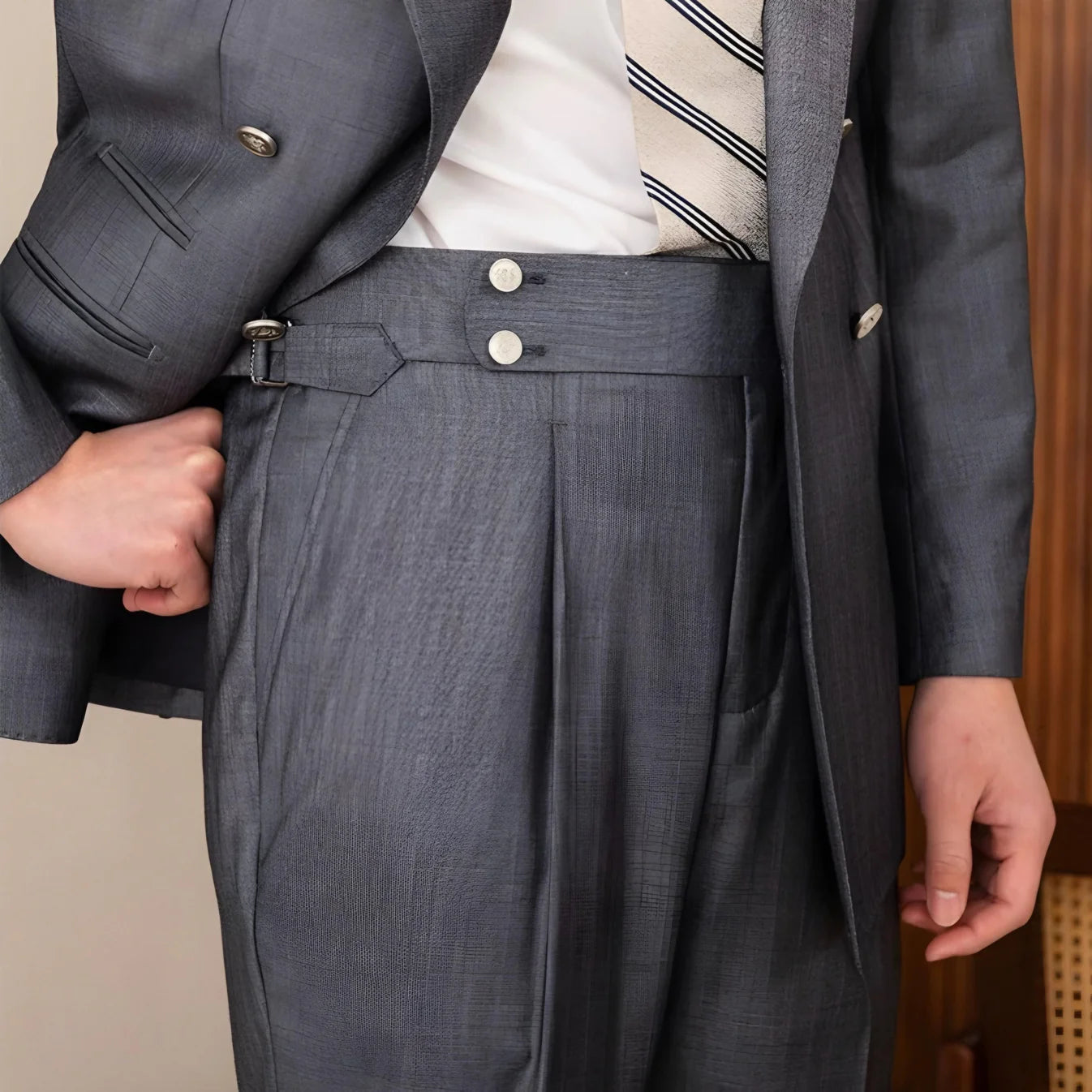 Gray Double-Breasted Veroza Suit