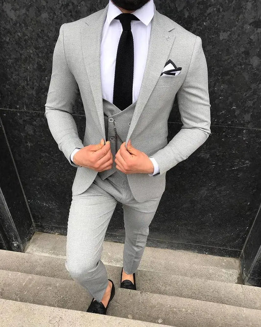 Hunter L-Gray Slim-Fit Suit - Elegant Versatility for Every Occasion brabion