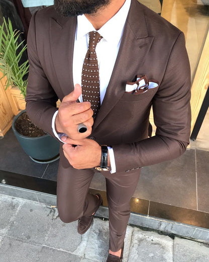 Davis Brown Slim-Fit Suit - Elegant Three-Piece Attire
