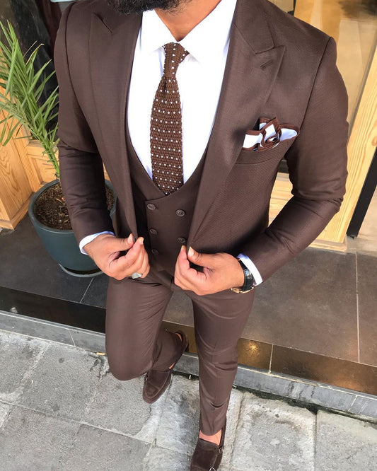 Davis Brown Slim-Fit Suit - Elegant Three-Piece Attire