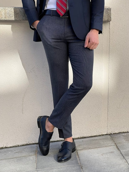 Rockford Blue Slim Fit Cotton Pants - Versatile Elegance for Every Occasion