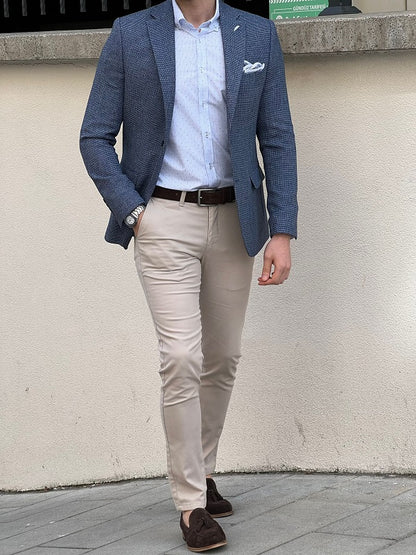 Rockford Blue Slim Fit Notch Lapel Blazer for Sophisticated Style