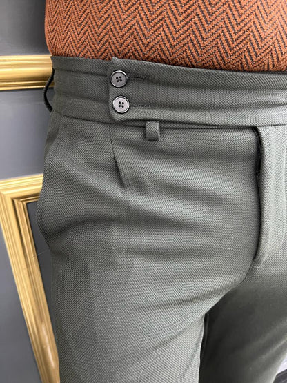 Avion Black Slim Fit Cotton Pants for Modern Elegance