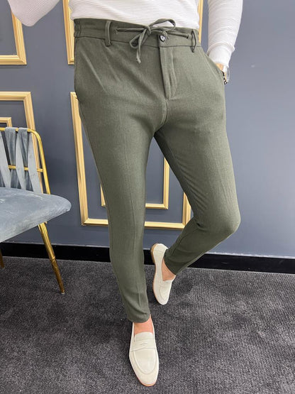 Avion Khaki Slim Fit Laced Pants
