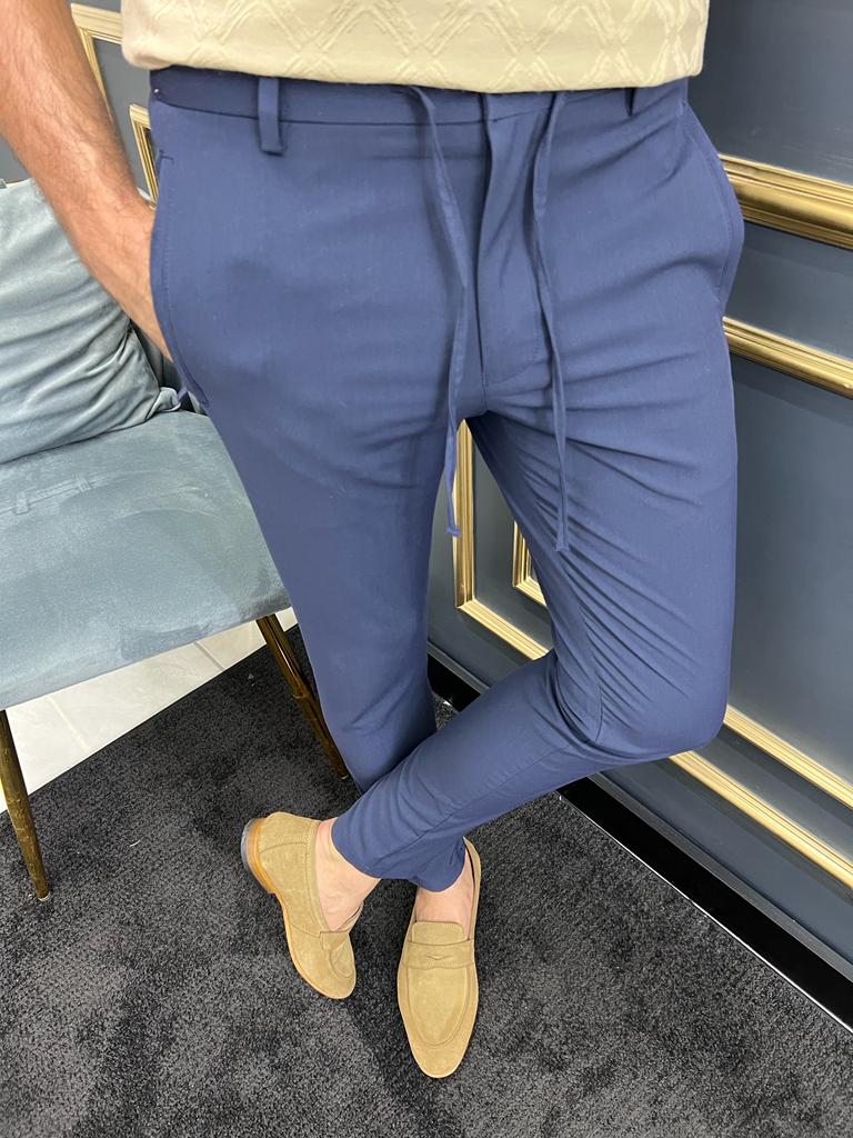 Tampa Blue Slim Fit Laced Pants