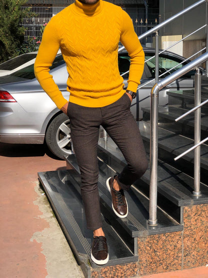Calvin Slim-Fit Turtleneck Knitwear in Yellow