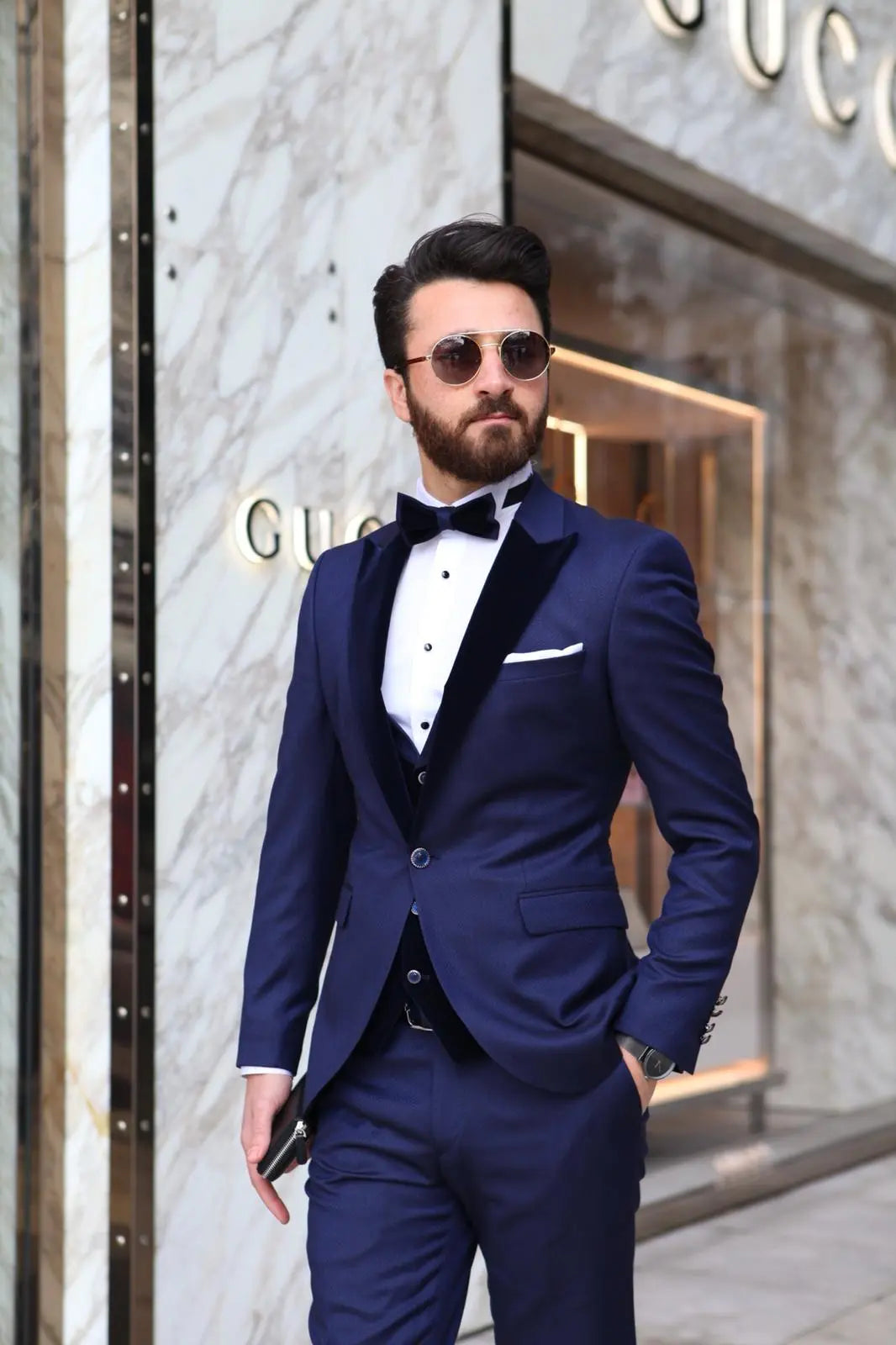Blue Slim Tuxedo Suit for Every Occasion brabion