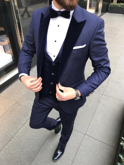 Blue Slim Tuxedo Suit for Every Occasion brabion
