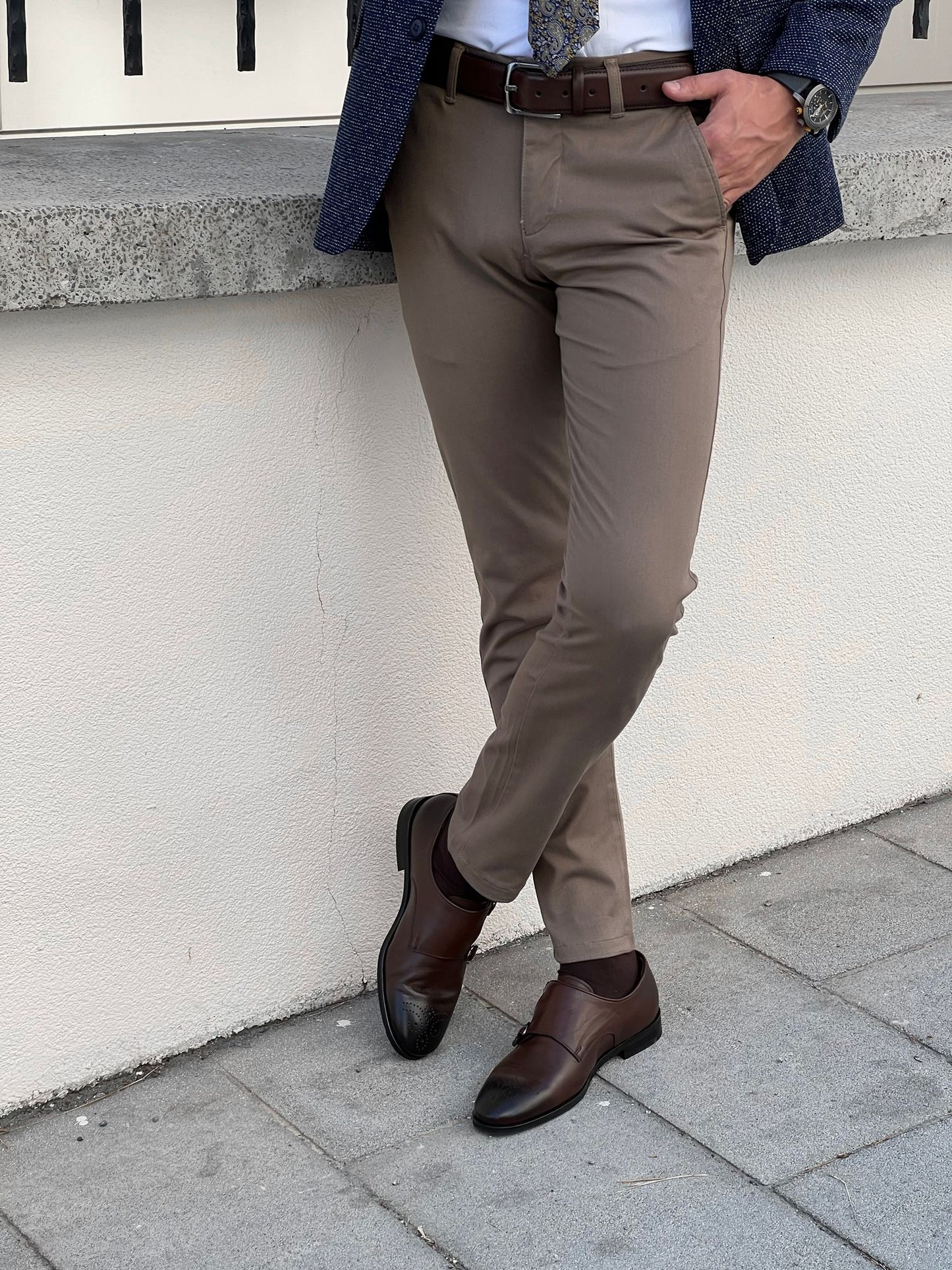Giorgio Slim Fit Cotton Mink Pants - Versatile Elegance for Every Occasion