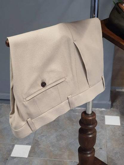 Bristol Beige Slim Fit Cotton Suit - Versatile Elegance for Every Occasion brabion