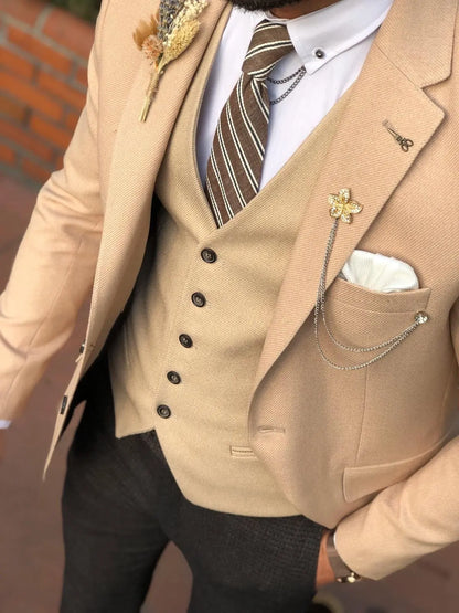 Multi Slim-Fit Suit Vest Beige for Effortless Elegance BOJONI