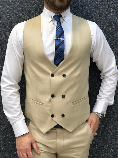Lancaster Cream Slim Fit Suit for Modern Men brabion